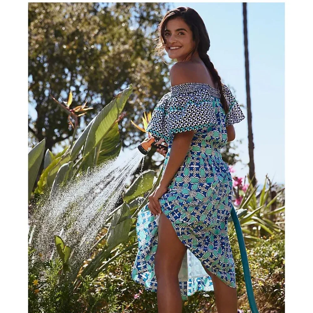 Ro's Garden | 100% Cotton Jenna Off The Shoulder Midi Dress | NWT - Picture 2 of 5